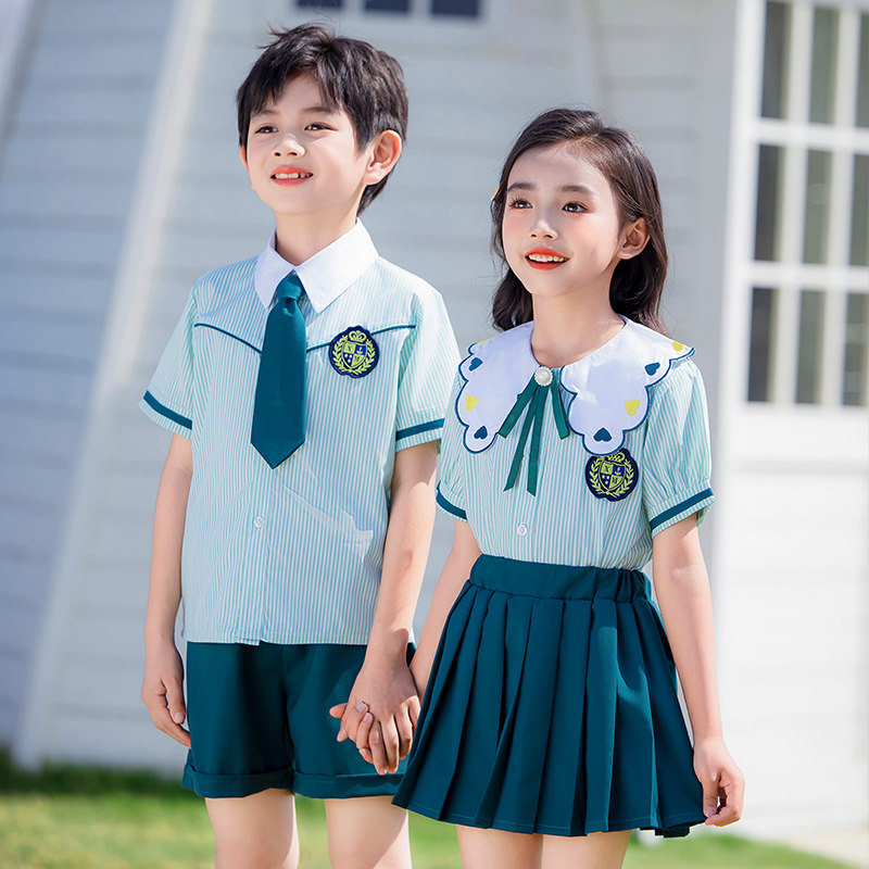 幼儿园园服夏装新款英伦风校服套装小学生班服毕业照表演合唱服装