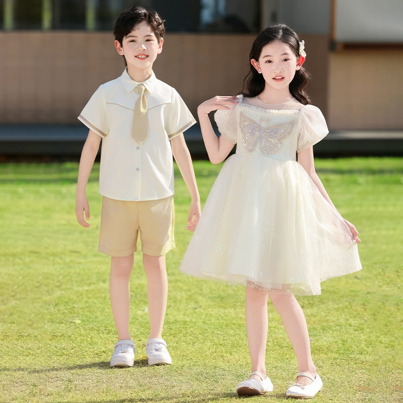 六一儿童朗诵合唱夏装毕业班服幼儿园夏季演出服合唱领唱主持