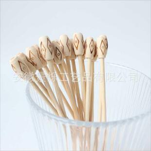 12cm平头腰鼓一次性水果签竹签花式创意装饰签花螺长牙签汉堡果盘