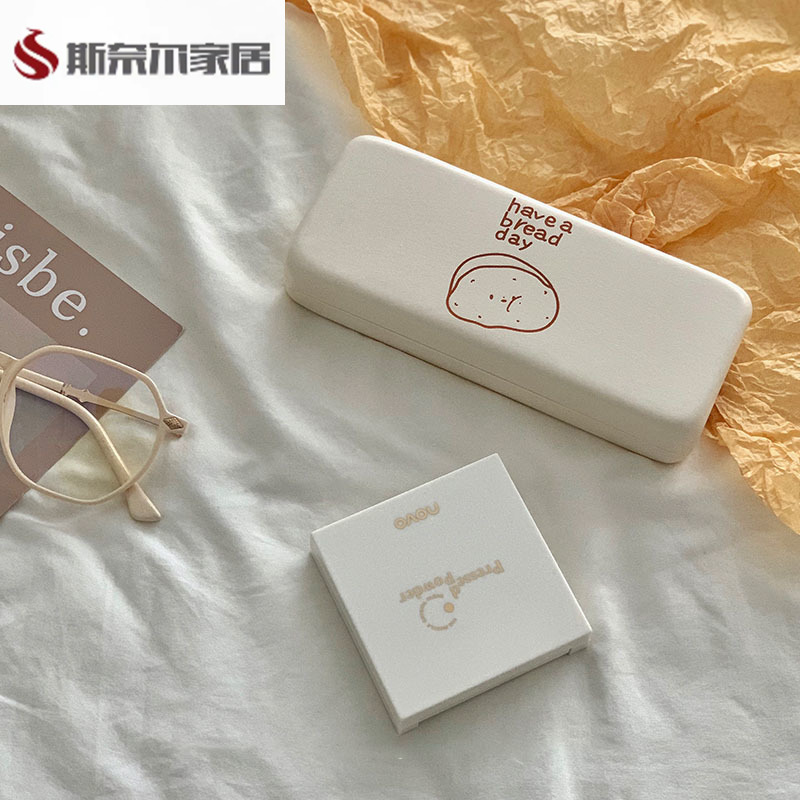 ins可爱眼镜盒便携女款学生简约高颜值防摔抗压近视镜收纳盒高档
