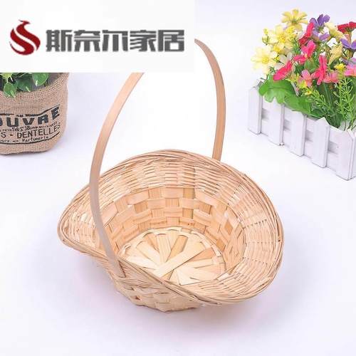 藤编花篮舞蹈道具手提篮大小广场舞花篮子竹编跳舞大篮子水果篮