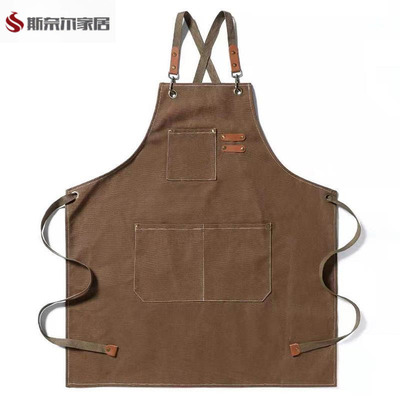 工业焊工电焊帆布围裙耐高温防烫阻燃劳保工作服防护防污围腰耐磨