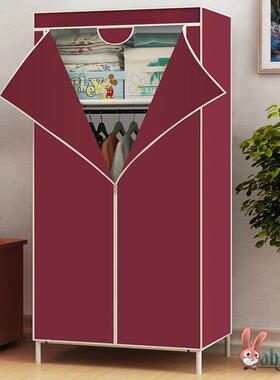 经济简易布衣柜收纳柜子家用卧室布艺挂衣橱组装出租房用现代简约