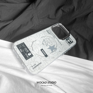 潮牌猿人支架磁吸苹果iPhone16手机壳15promax电镀13PRO超好看保护套14超火12新款特别防摔气囊个性magsafe软