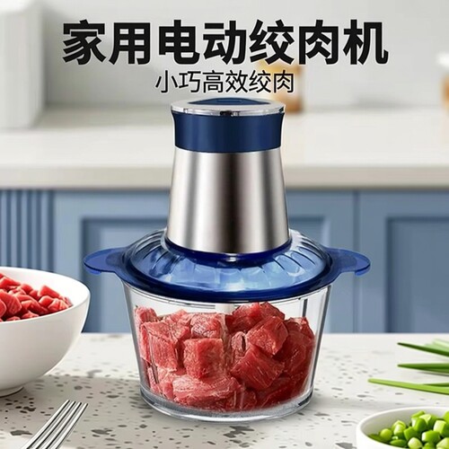 新款外贸家用不锈钢家用电动绞肉机搅肉机料理机绞菜机小型碎肉
