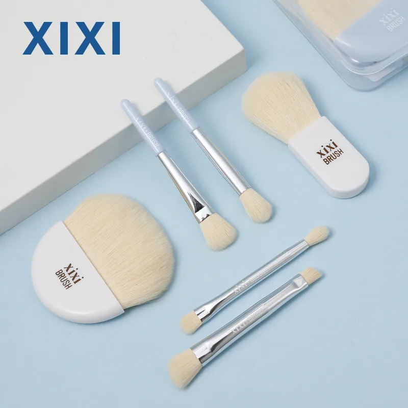 xixi迷你便携套刷(6支装)眼影高光腮红遮瑕散粉软毛化妆工具套刷