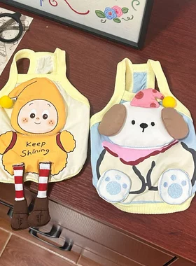热卖春夏上新狗狗衣服立体公仔吊带泰迪比熊猫咪小型犬服装
