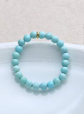 天然原矿绿松石戒指女18k金黄金