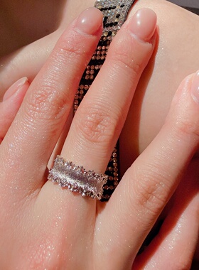 蕾丝花边开口戒时尚款戒指圆形简约款轻奢欧美风饰品别致高级质感