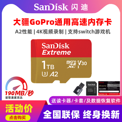 闪迪1ttf卡高速gopro运动相机卡