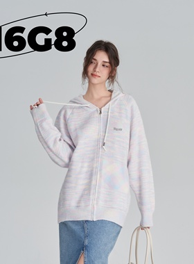 N6G8彩虹条纹连帽毛衣
