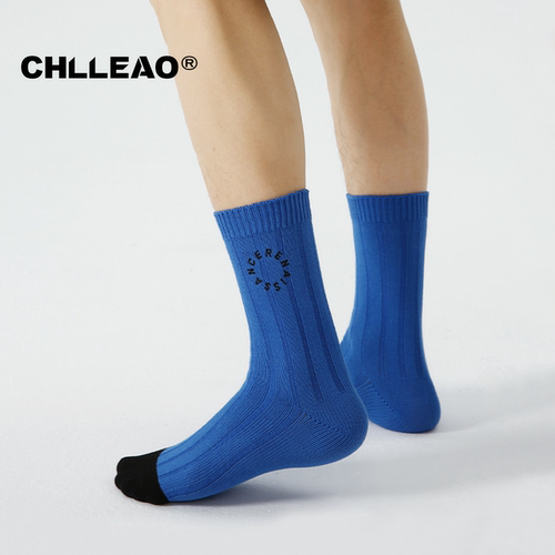 CHLLEAO摩登造物原创纯棉男袜子时尚吸汗透气中筒运动袜3双礼盒装