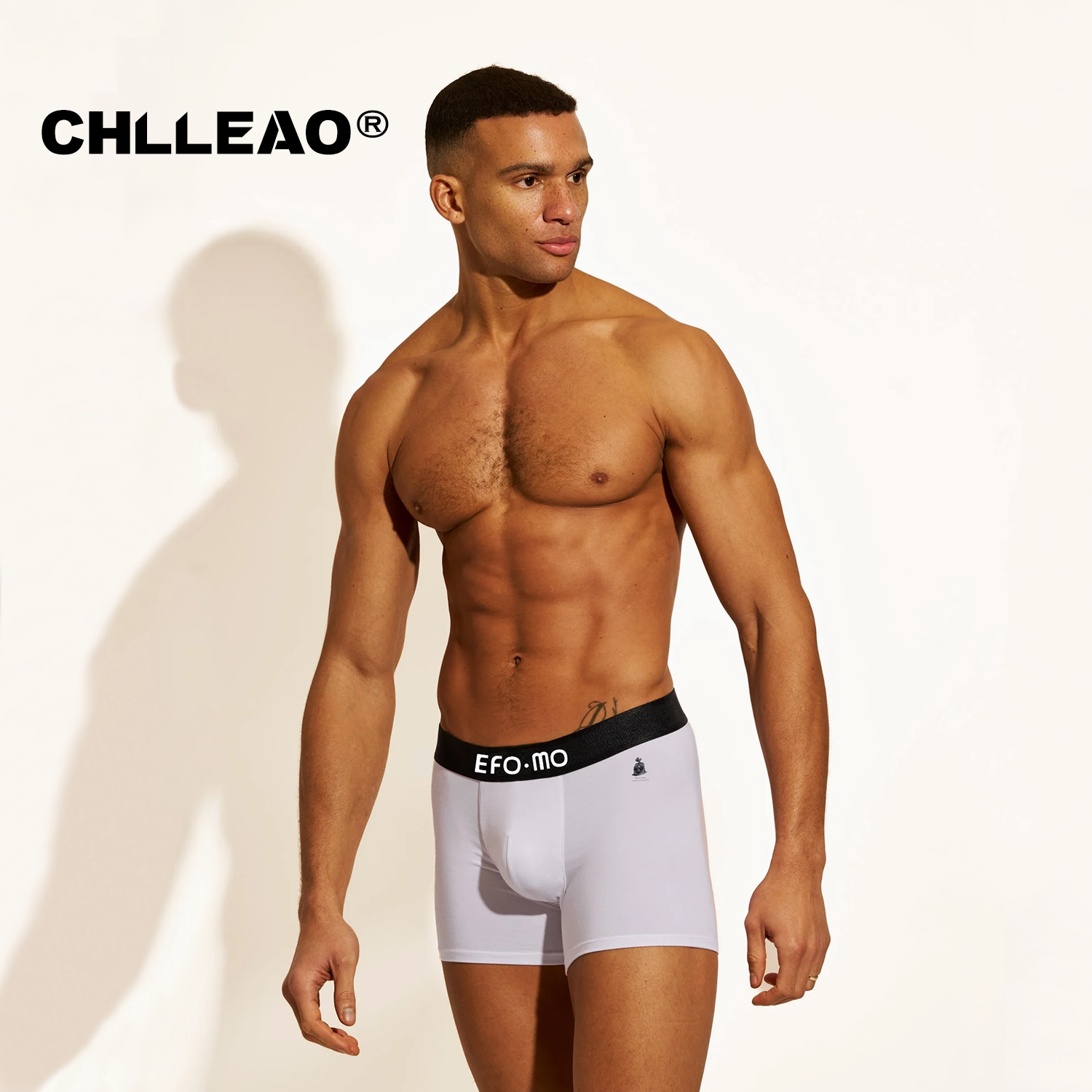 CHLLEAO哥本哈根系列原创纯棉卡通字母加宽腰头平角裤男四角裤3条