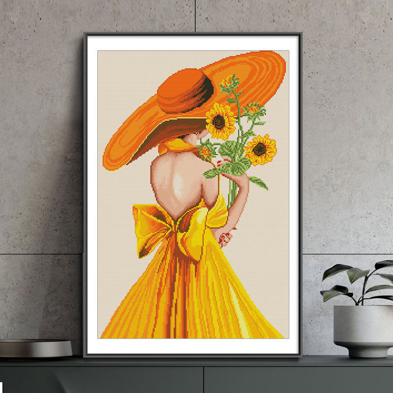 十字绣芳华2024新款欧式书房竖版满绣客厅线绣美女人物手工自己绣