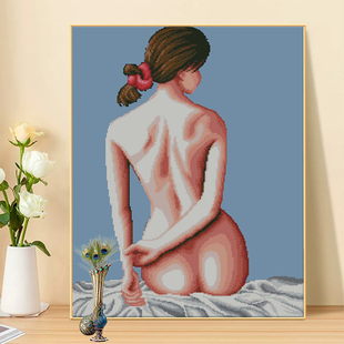 新款十字绣人物名画背影女孩线绣客厅卧室满绣简单系列手工小幅绣