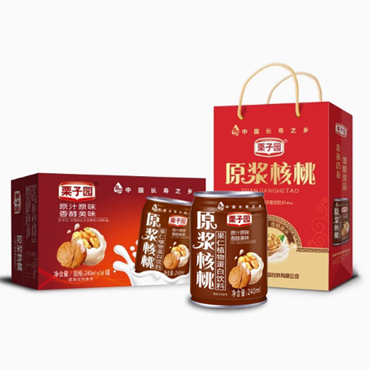 栗子园原浆燕麦核桃奶乳露果仁植物蛋白饮料16罐整箱礼品包邮