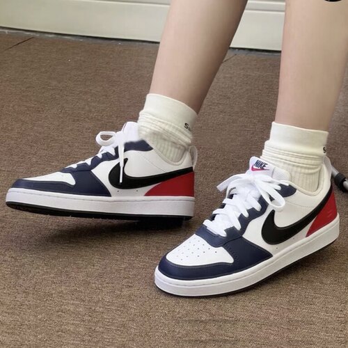 耐克 Nike Court Borough Low 2 低帮儿童板鞋 白蓝红DO7446-101