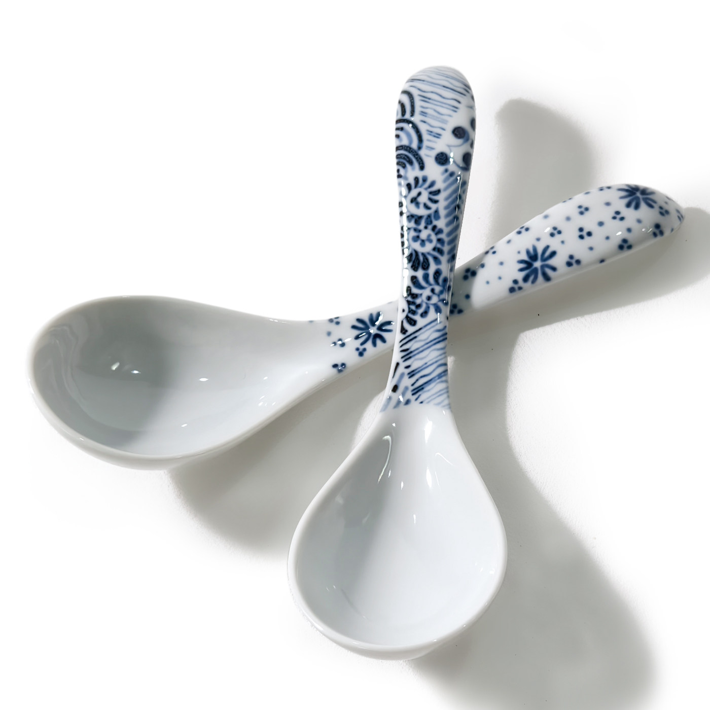日本进口陶瓷青花瓷器勺子汤勺调羹中号日式家用釉下彩防滑汤匙