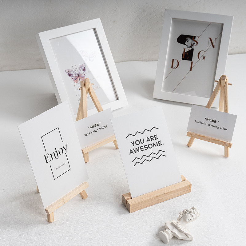 ins风拍照道具英文卡片木底座 样板房民宿墙面装饰摆件摄影背景
