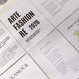 ins简约英文网红拍照道具卡片模特手拿服装挂拍杂志封面装饰背景