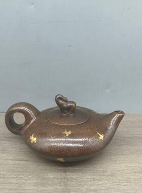 新款仿古铜摆件古玩铜器扁壶造型雅致古色古香书房中式摆件