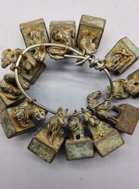 仿古杂项收藏仿古铜印章做旧十二 生肖印章闲章钥匙扣挂件单个