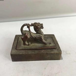 包邮古玩收藏纯铜实心印章汉安元年三月貔貅套印印章摆件包浆醇厚