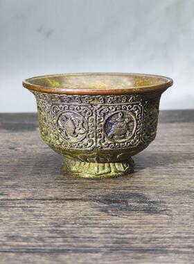 仿古古风做旧小八宝杯敕水杯客厅茶几装饰品国风摆件