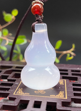 玛瑙玉髓立体大葫芦吊坠白色玛瑙福禄挂件包挂车饰锁匙扣创作配饰