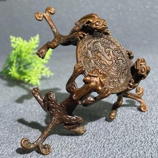 老式三足兽貔貅龙盖置搁架茶壶盖架茶具配件茶道具烛台蜡台摆件