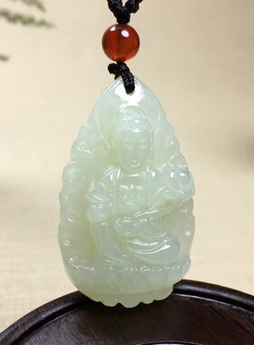 和田玉守护神吊坠属普贤菩萨本命佛玉坠