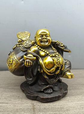 仿古铜摆件古玩铜器佛做工精致客厅门店开业送礼摆件