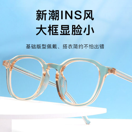 网红款素颜眼镜复古圆框眼镜架超轻板材眼镜框透明镜框09-D-6819