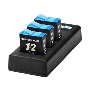 适用gopro运动相机电池摄像机电池gopro hero11电池充电器GoPro12/11/10/9录像快充配件充电器gopro电池