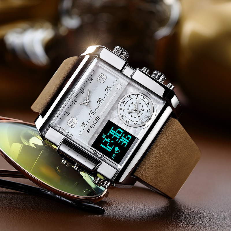 飞克正品大表盘男士多功能手表