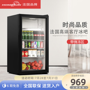 法国HOMESUN家用客厅公寓办公室茶叶红酒饮料冷藏小型冰吧冰箱柜