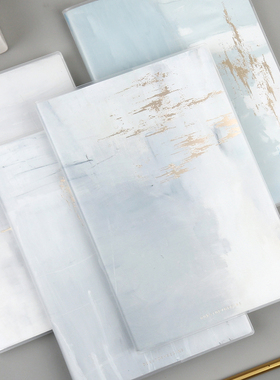 初品官方/浅蓝色的雾 胶套本 创意潮流唯美清新高颜值办公学生专用加厚横线笔记本文具记事本日记本子b5 a5