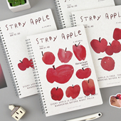 创意唯美高颜值简约小清新办公学生专用横线笔记本文具记事本日记本本子b5 侧翻线圈本 苹果宇宙 初品官方