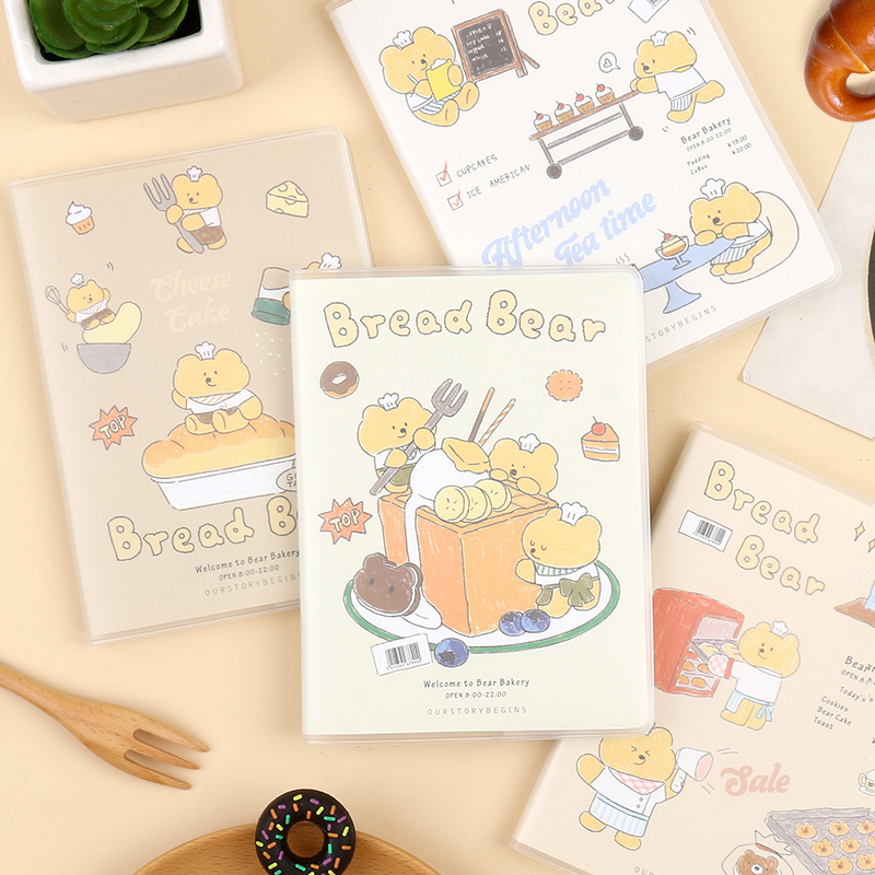 初品面包小熊口袋胶套本随身本