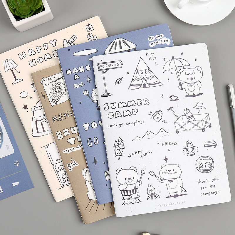 初品/暖暖假日 车线本软面抄 创意唯美可爱卡通简约小清新学生横线空白内页笔记本文具记事本日记本子B5
