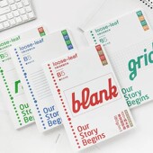 初品官方 26孔B5 创意简约商务横线空白方格内页纸活页本替换内页50张 基础款 可撕活页替芯本