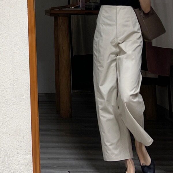 阔腿裤白色高腰窄版直筒女春秋夏季薄款休闲垂感九分长裤西装裤子
