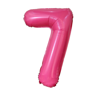 32寸数字气球玫红色芭比粉公主题周岁生日派对装饰大号铝膜造型