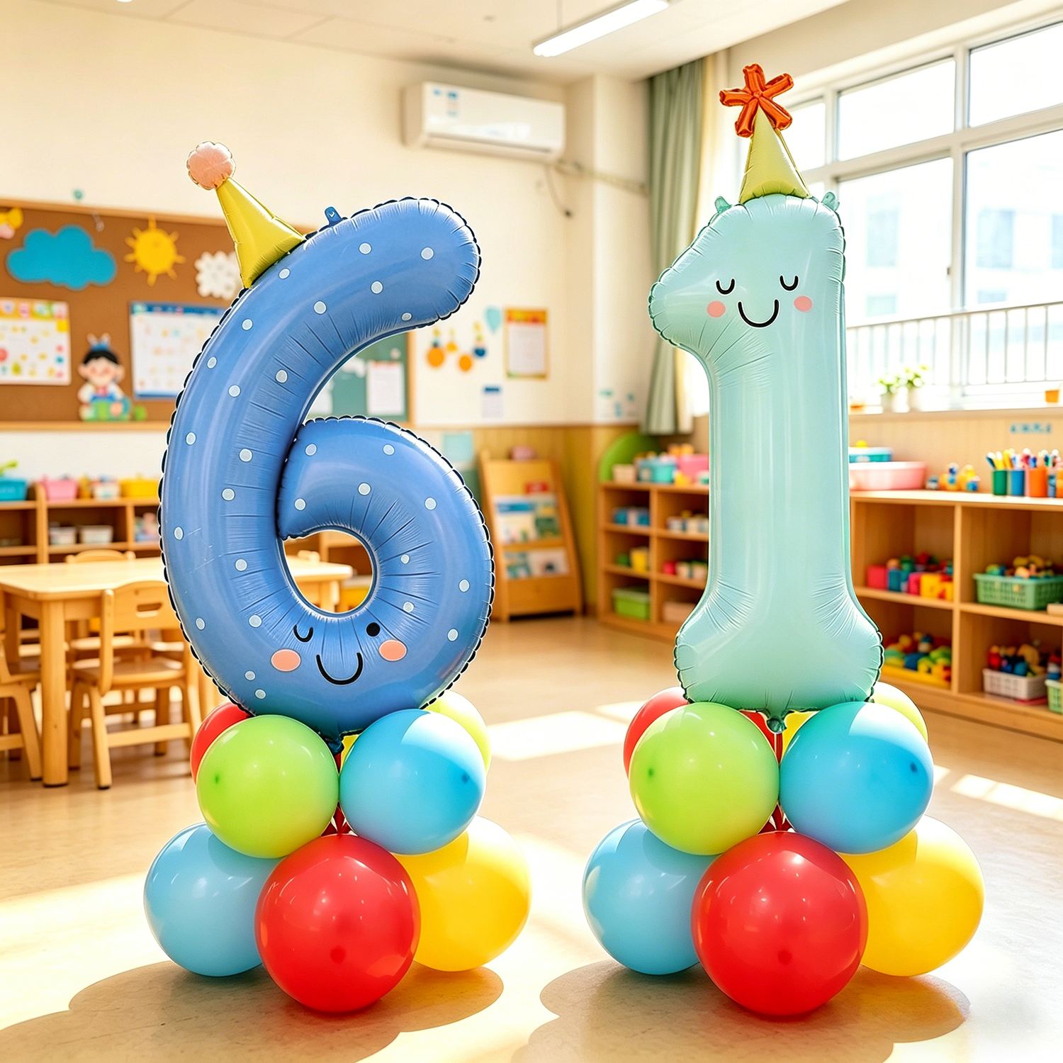 幼儿园六一儿童节装饰气球立柱教室活动氛围装饰幼儿园专用布置