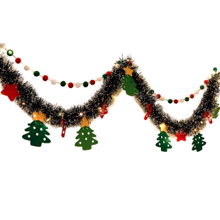 新年装饰2026马年彩条毛条过年元旦教室橱窗挂饰挂件氛围场景布置