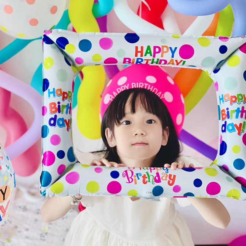 韩国网红趣味生日派对合照气球