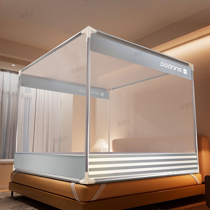 家用防摔蚊帐卧室防掉床全底纹账