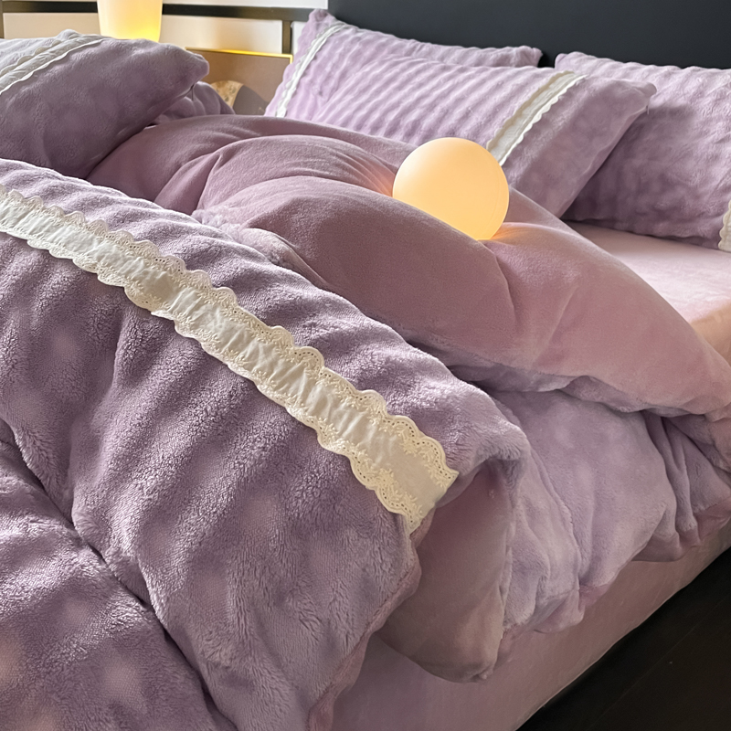 高克重加厚泡泡牛奶绒单被套