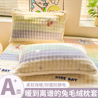 新款冬季牛奶绒枕头套枕芯内胆套