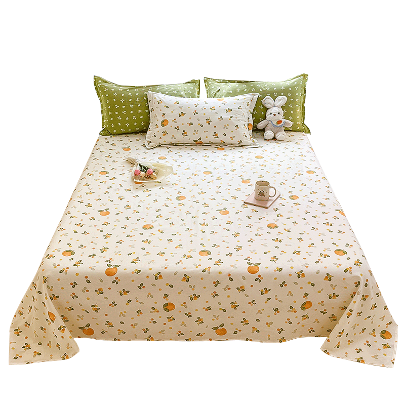 纯棉床单单件100全棉2024新款宿舍儿童单人1.5米被单枕套三件套夏